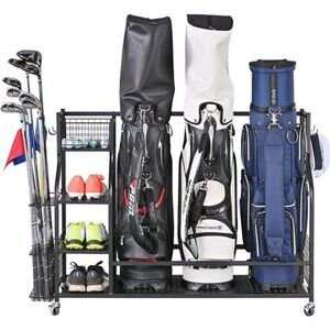 Golf Storage Garage Organizer Golf Bag Storage Stand and Other Golfing Equipment